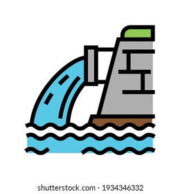 water falling from drainage pipe color icon vector. water falling from drainage pipe sign. isolated symbol illustration