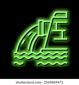 water falling from drainage pipe neon light sign vector. water falling from drainage pipe illustration