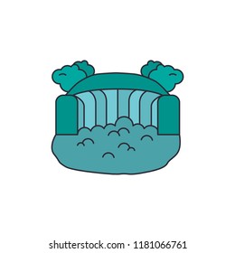 Water falls icon. Cartoon water falls vector icon for web design isolated on white background