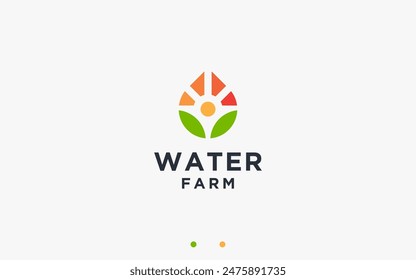 water farmer logo design vector silhouette illustration