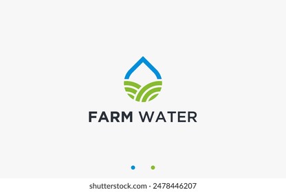 ilustración de silueta de Vector de diseño de logotipo de granjero de agua