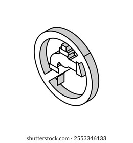 water faucet children safe prohibition sign isometric icon vector. water faucet children safe prohibition sign sign. isolated symbol illustration