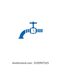 Grifo de agua y diseño de logotipo de combinación de reloj.