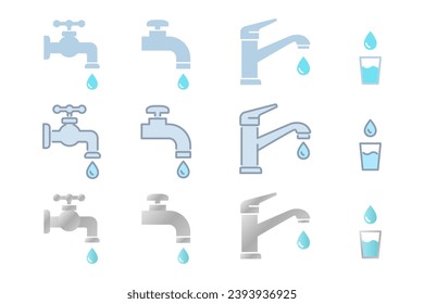 Acumulación de agua, agua linda cocina vectorial ilustración material de color icono