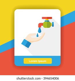 water Faucet flat icon