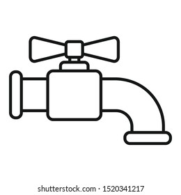Water faucet icon. Outline water faucet vector icon for web design isolated on white background