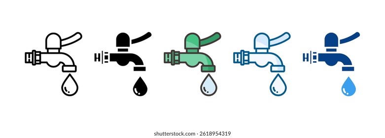 Water Faucet Icon Set Multiple Style Collection