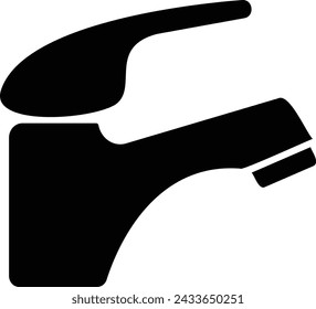 Water Faucet Icon vector, Tap sign. Bathroom symbol. Water flows from the faucet symbol. Drinking water company symbol for apps and websites, logo design, isolated on transparent background,