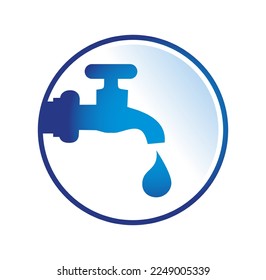 water faucet logo vector icon Sign illustration in white background isolated