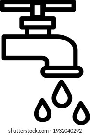 Water faucet outline icon for website