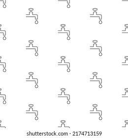 water faucet seamless pattern on white background. vector illustration.