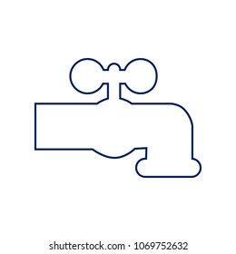 Water faucet sign illustration. Vector. Flat style black icon on white.