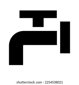Water faucet silhouette icon. Water supply equipment. Vector.