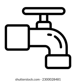 Water Faucet Simple Line Icon Symbol