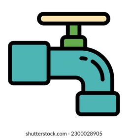 Water Faucet Simple Line Icon Symbol