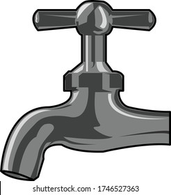 Water Faucet Stock isolated vector with color black and grey good for logo. site, info graphic, t-shirt