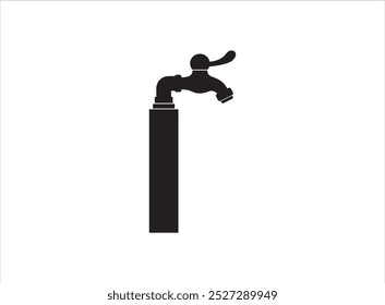 Water faucet, tap, pipe vector icon isolated white