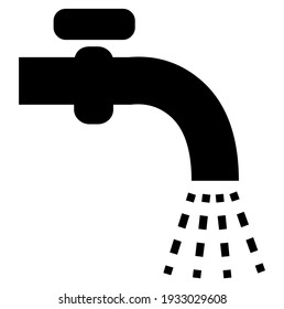 Water faucet, tap, save water, eco, ecology, ecological concept, save nature and green environment symbol, sign, vector, illustration in black color, isolated on white background