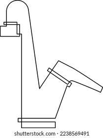 Water faucet. Faucet for technical and drinking water. Faucet for pouring filtered water. Continuous line drawing. Vector illustration