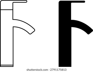 Water Faucet types vector icons set. Outdoor water faucets, kitchen water faucet, water tap illustration.