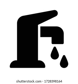 water faucet vector glyph flat icon 