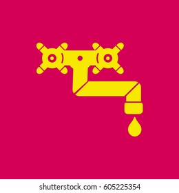 Water Faucet. vector icon.