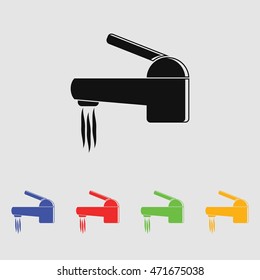 water faucet vector icon. Flat style for web and mobile