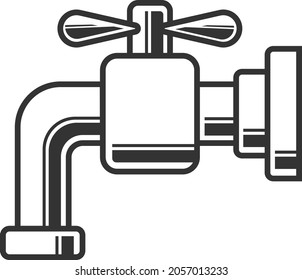 icono del vector de grifos de agua para necesidades interiores