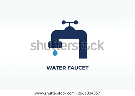 WATER FAUCET vector, icon or logo sign isolated symbol illustration