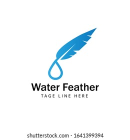 water feather modern logo template