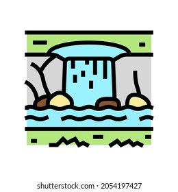 el agua presenta un vector de iconos de color. signo de características de agua. ilustración de símbolo aislado