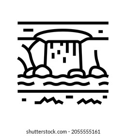 Wasser weist Zeilensymbol-Vektorgrafik auf. Wasserzeichen isoliertes Kontursymbol