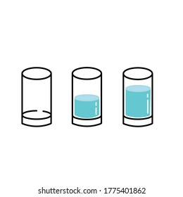 Contenedor lleno de agua para vector de icono de lección de ciencia