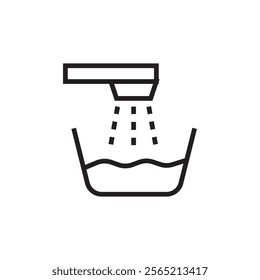 water filling in tub vector eps outline icon editable stroke