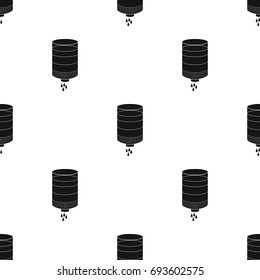 Water filter cartridge icon in black style isolated on white background. Water filtration system symbol stock vector illustration.