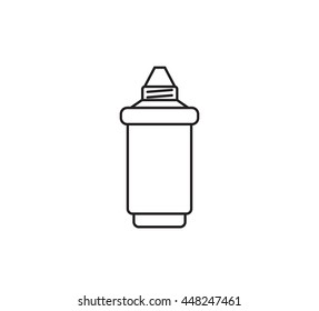 Water filter cartridge. Isolated vector icon. Black and white.