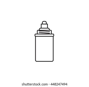 Water filter cartridge. Isolated vector icon. Black and white.