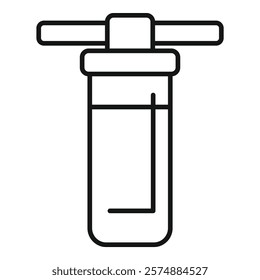 Water filter cartridge replacing icon in outline style illustrating water purification system for clean and drinkable water