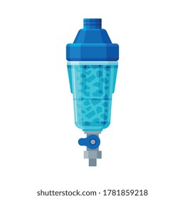 Water Filter, Clean Water Component, Special Technology for Liquid Purification Vector Illustration on White Background