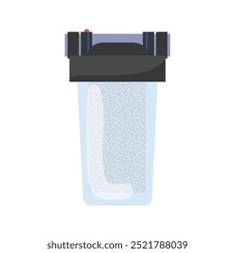 Filtro de agua con relleno en diseño plano. Elemento del sistema de purificación. Ilustración vectorial aislada.