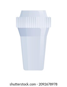 Water filter flat composition with isolated image of plastic water filter vector illustration