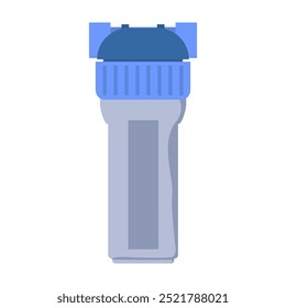 Water filter in flat design. Purification system cartridge, filtration element. Vector illustration isolated.
