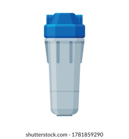 Filtro de agua, componente doméstico para iluminación de vectores de agua limpia en fondo blanco