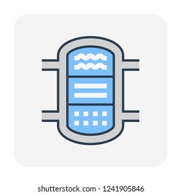 Water Filter Icon Design, Editable Stroke.