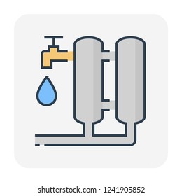 Water filter icon design, editable stroke.