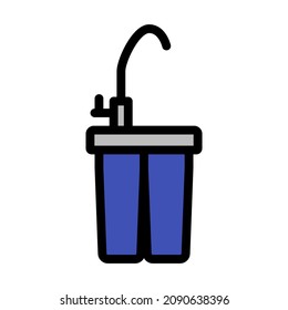 Water Filter Icon. Editable Bold Outline With Color Fill Design. Vector Illustration.