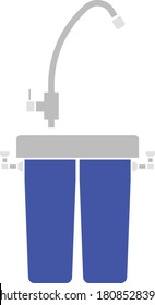 Water Filter Icon. Flat Color Design. Vector Illustration.