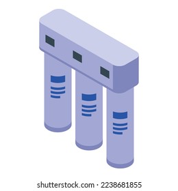 Icono de filtro de agua vector isométrico. Entrega de oficina. Grifo de agua