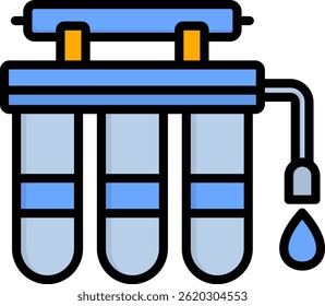 Water Filter Icon Lineal Color Vector Illustration