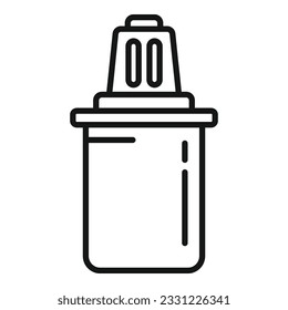 Water filter icon outline vector. Treatment equipment. Liquid container